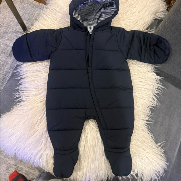 Petit Bateau Navy Kids One Piece Footie